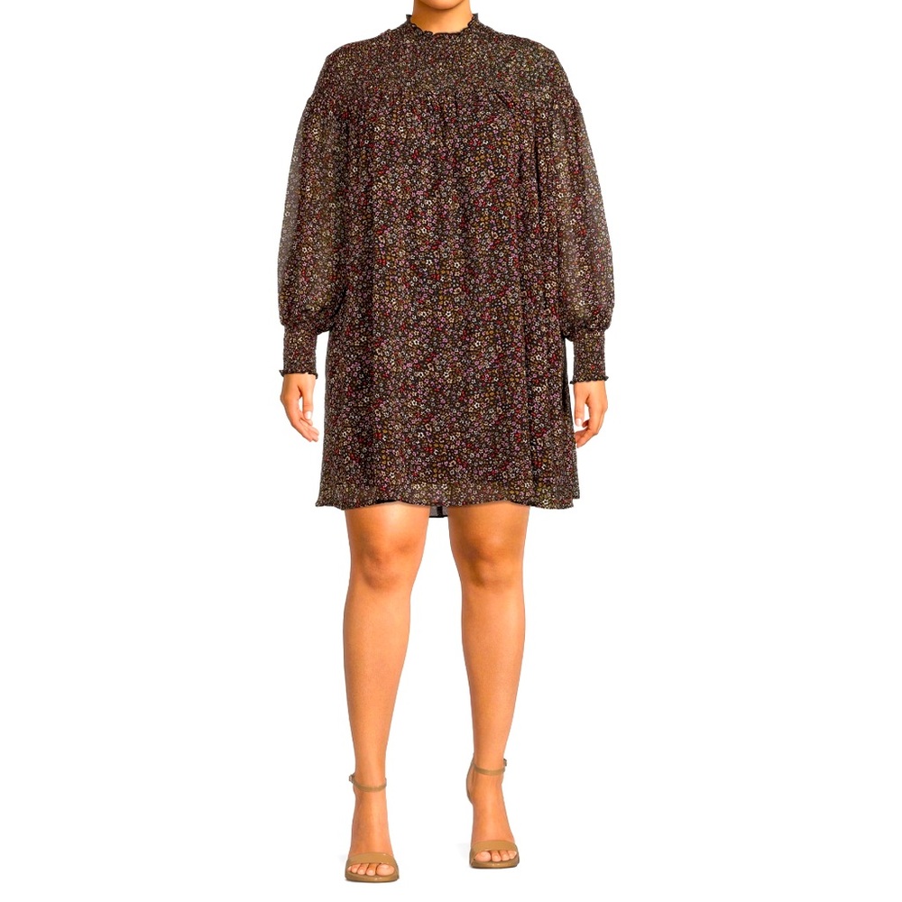 Terra & Sky Women’s Plus Size Smocked Floral Dress